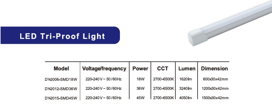 1.5m IP65 LED Tube Lamp LED Flood Light Outdoor Waterproof LED Light Tri-Proof LED Lighting Tunnel Light