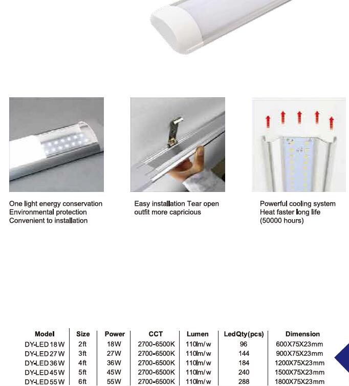 0.6m 18w LED Batten Light 