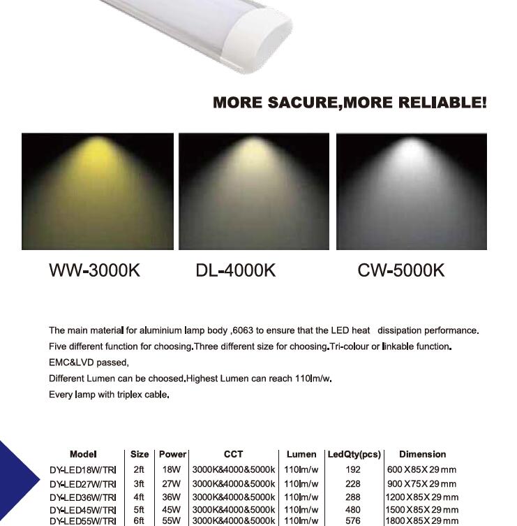 0.6m 18w LED Batten Light 