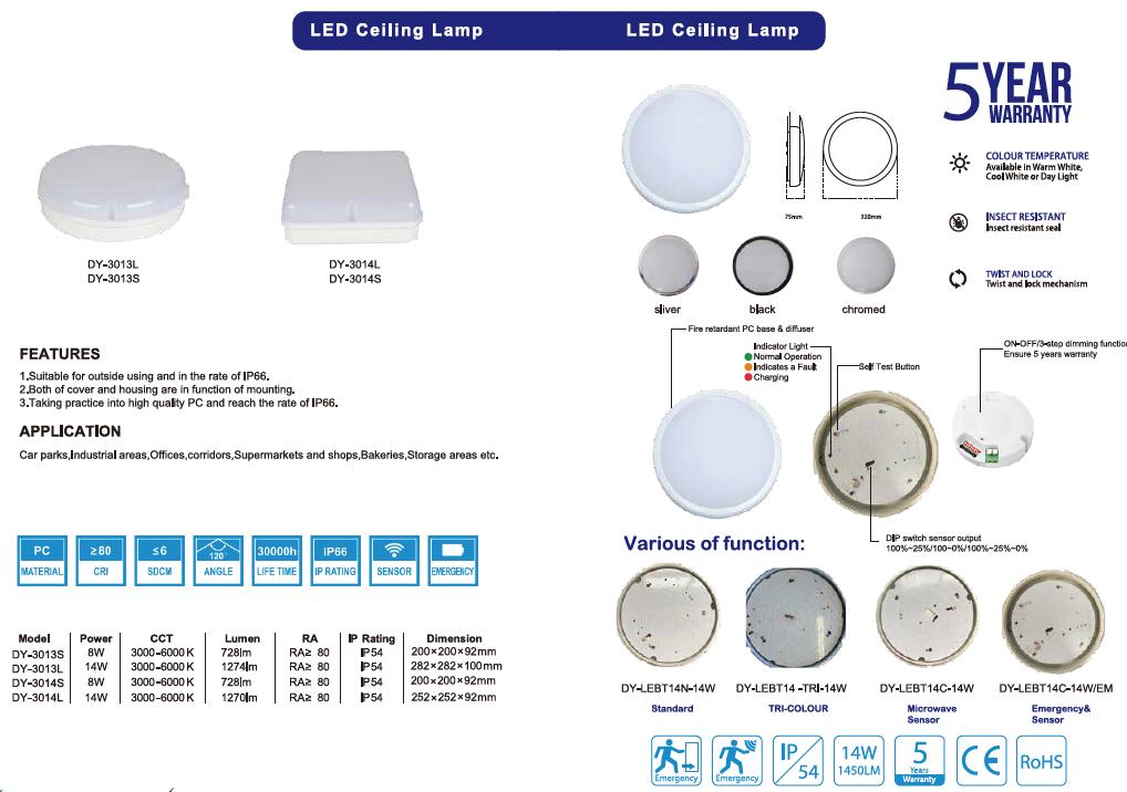 14W LED Ceiling Light SILIVER color