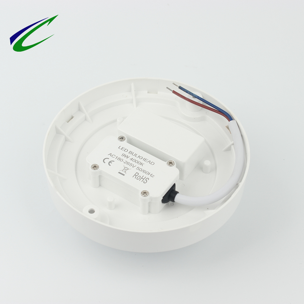 9W round LED Bulkhead Lamp 4000K PC+PC
